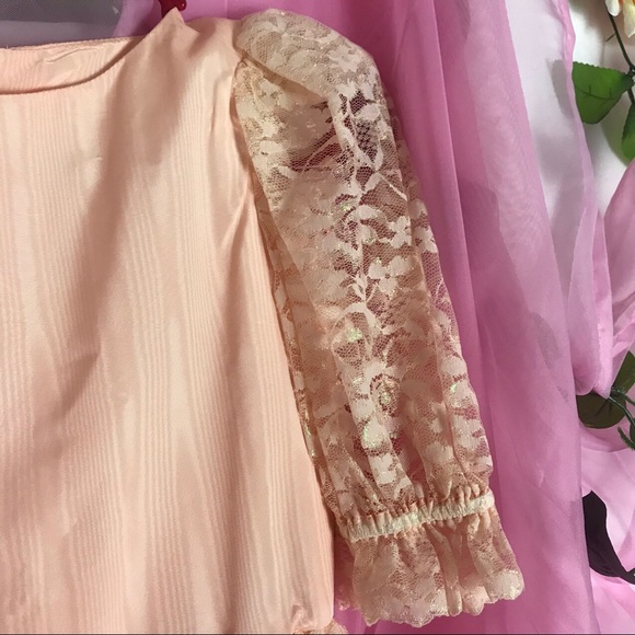 Vintage 80s peach dress - Picture 3 of 3